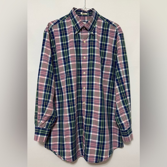 Peter Millar Crown Plaid Button Down Shirt  Size Large - Picture 1 of 13